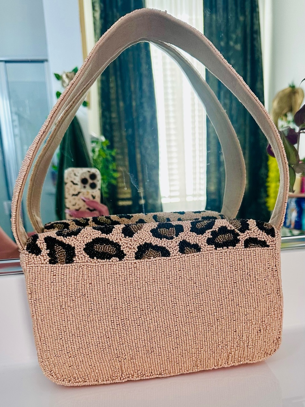🐆Leopard Beaded Shoulder Bag🖤✨ NWT - Picture 3 of 6